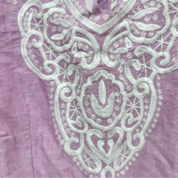 Talbots Light Pink Linen Dress with Embroidery - Picture 2 of 5